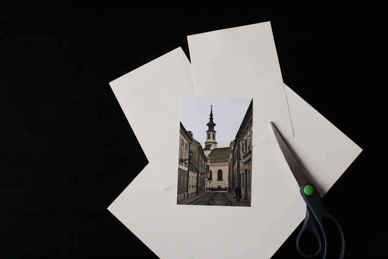 Basteln mit nostalgischem Foto und Tonpapier