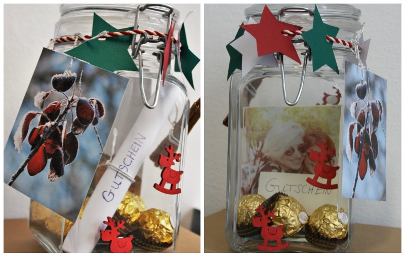 Erinnerungsglas - Memory Jar mit weihnachtlicher Deko